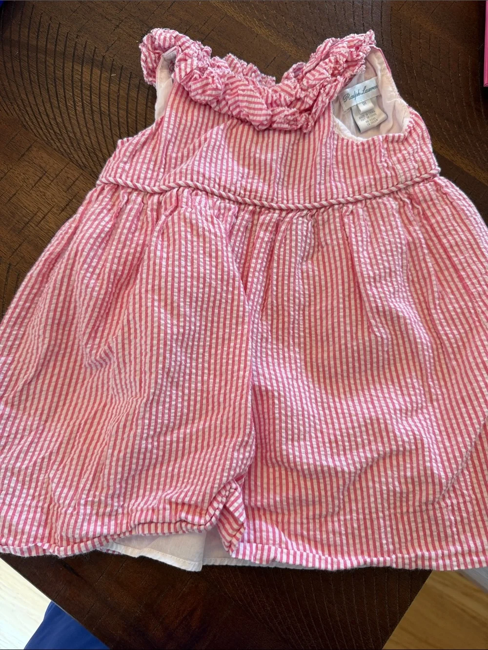 Ralph Lauren Pink White Striped Girls' Seersucker Skort